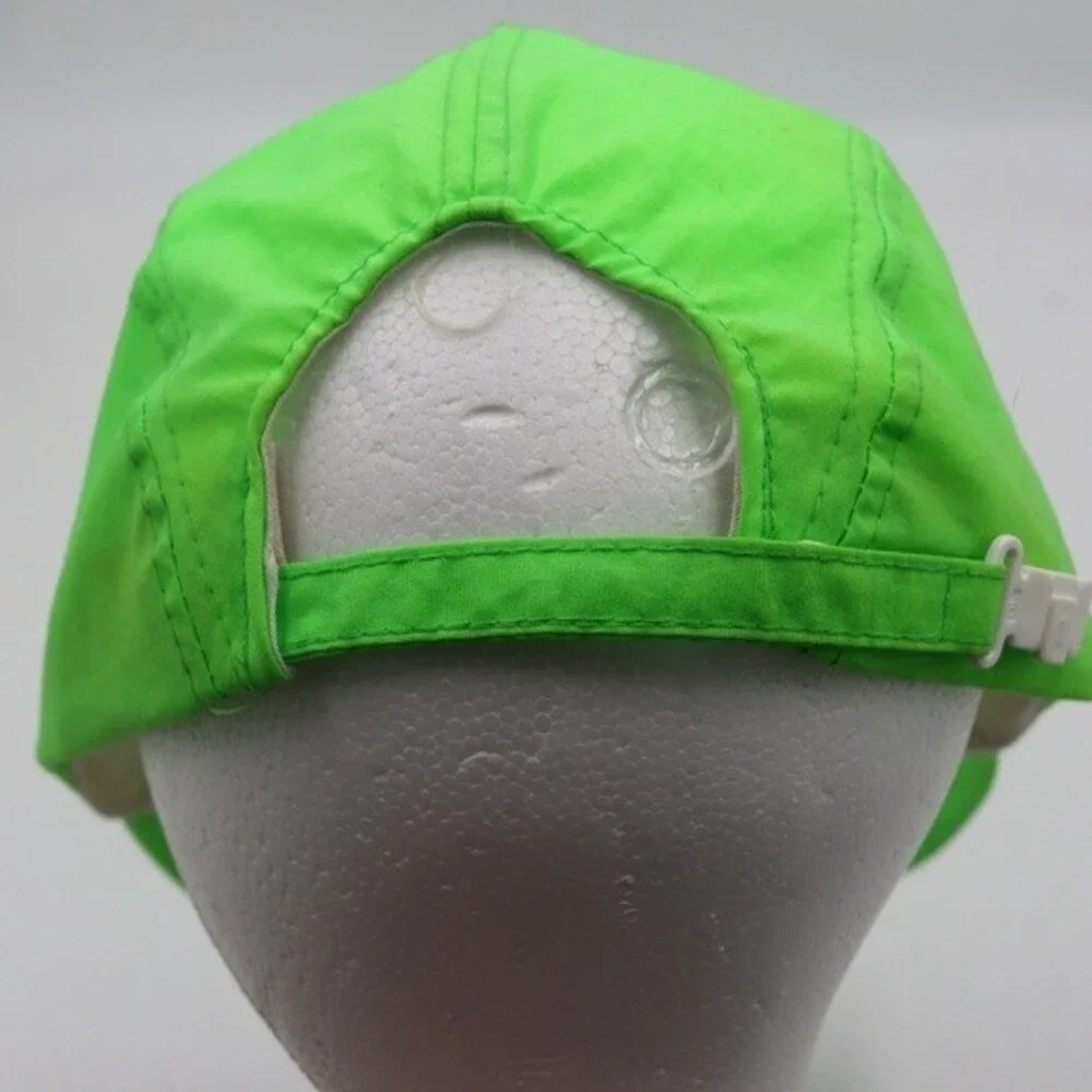 Hawaiian Headwear Vintage 90s Hawaii Neon Green Adjustable Hat Cap